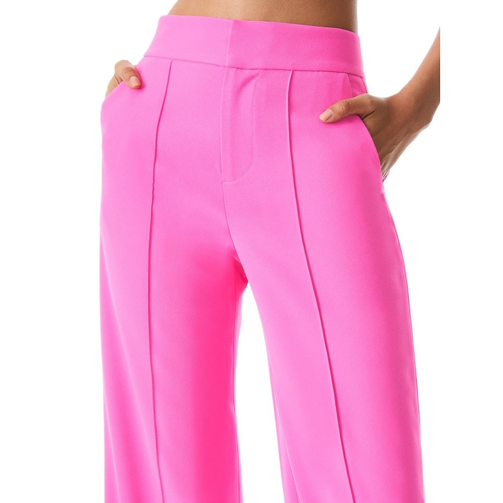 Alice + Olivia Dylan High Waisted Wide Leg Pink Pant - Picture 6 of 12
